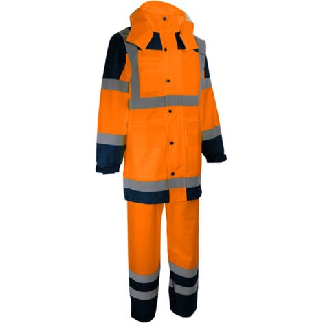 Complet de pluie manteau + pantalon orange fluo Taille 4XL - SINGER - VILO