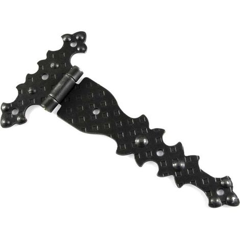 Cerniera piana Masidef rustica 182 x 92 mm in ferro martellato colore nero (1/3)