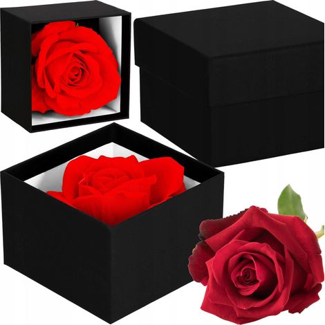 ROSA ETERNA REGALO SCATOLA SAN VALENTINO ROSSA PER COMPLEANNO GIORNO DELLA DONNA (1/5)