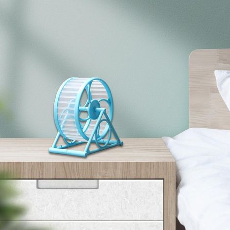 Oiseau de course avec support pour hamster, bureau ou cage coloré Spinner coloré roue de course jogging jouet petit animal de compagnie jouet pour rongeurs (1/2)