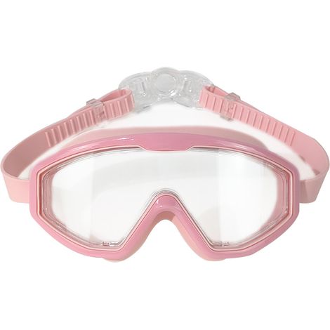 Lunettes de natation roses pour enfants, avec vue large, imperméables, anti-buée et protégées contre les UV, grandes lunettes de natation en verre pour cours de natation, piscine et plage (1/5)