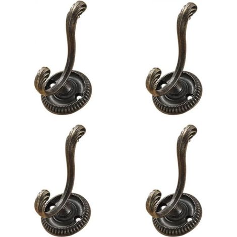 Set of 4 decorative wall-mounted towel racks, coat hooks, for bathroom, kitchen, garage door, key holder, storage cabinet
