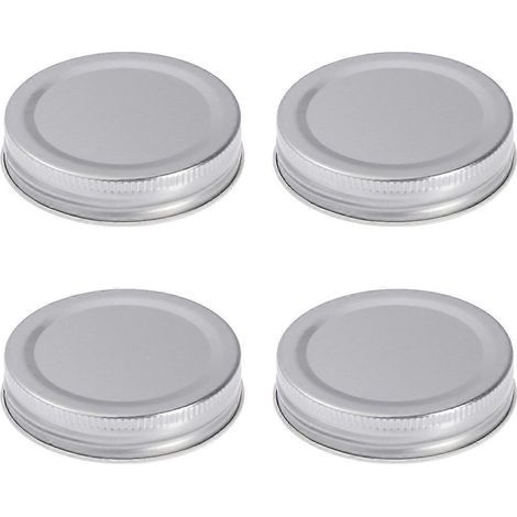 Lot de 4 couvercles métalliques étanches pour bocaux Mason à large ouverture, bouteilles de collection et bouteilles de rangement en verre.-7.20X7.20X1.50CM (1/3)