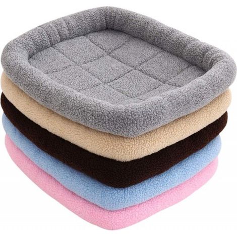 WoolyPaws - 106 x 69 x 7 cm - Camel - Coussin de protection - Coussin pour cage - Panier pour chien - Tapis de cage - Pour chien ou chat - Polaire douce - Lavable