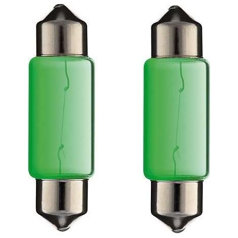 cyclingcolors 2x ampoule 12V 5W navette SV8.5 36mm vert voiture moto intérieur