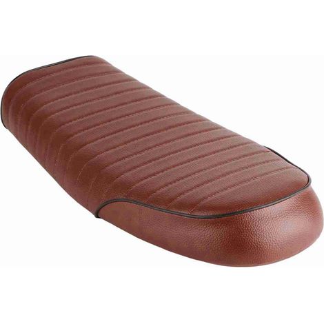 Siège de moto, Moto PU Cuir Vintage Racer Siège Plat Coussin Selle Modification Selle de siège Cuir Universel Moto (C) (1/5)