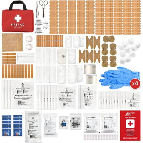 Trousse de Secours Complète 320 Pièces – Kit de Survie avec Pansements, Bandages, Ciseaux Médicaux et Couverture – Idéal pour Maison, Bureau, Voiture, Voyage, Camping et Randonnée (1/5)