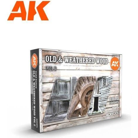 Peintures acryliques - OLD & WEATHERED WOOD VOL 2 - 6 couleurs - Effets bois vieilli - Tons chauds (1/4)