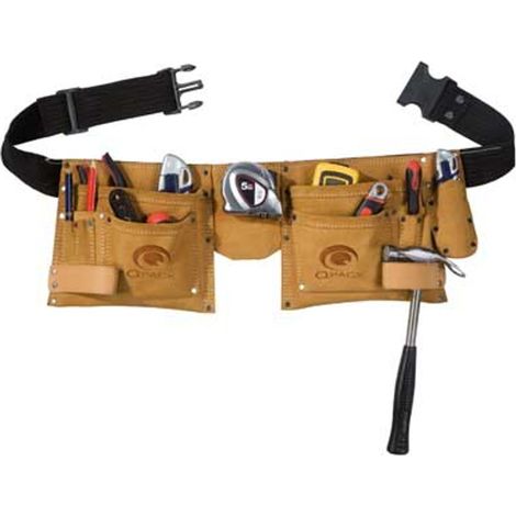 TOOLVIZION QP Werkzeuggürtel mit 2 Veloursleder-Taschen, inkl. Gürtel (1/2)