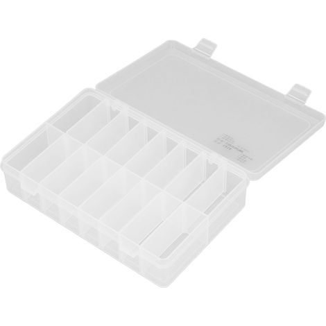 Boîte de rangement transparente à 16 compartiments pour bijoux, en plastique PP. (1/5)