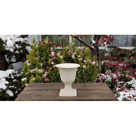 BONTURI CASA HOME DECORATION Urna Poly Classic 20,5 x H 24 Cm Cream