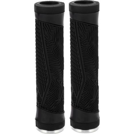 Poignée de guidon vélo VTT antidérapante en silicone noir motif caméléon (1/5)