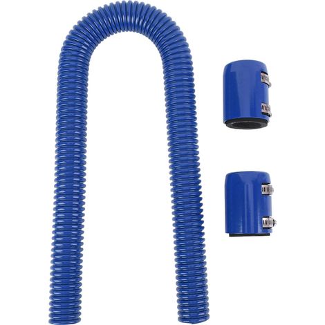 Ortviai Tuyau Flexible pour Radiateur en Acier Inoxydable 36 Pouces, Bleu, avec Colliers Billet – Kit Universel