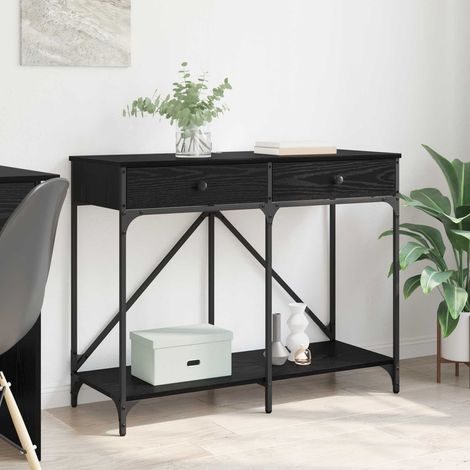 vidaXL  Console Table  Black Oak 100 x 39 x 78.5 cm Engineered Wood