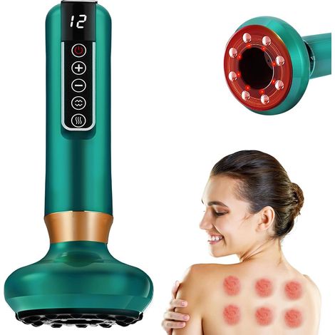 Appareil de massage cellulite, neuropathie avec vibration et fonction chauffante, ventouse électrique pour le drainage lymphatique pour les jambes, les pieds, les bras, le dos, mini masseur corporel (1/5)