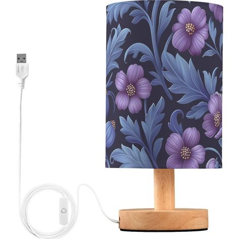 Petites lampes de table violettes à motif floral lavande pour (1/5)