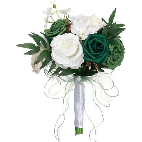 Romantischer künstlicher Brautstrauß, Blumenstrauß für die Hochzeit, Brautstrauß zum Halten in der Hand, Blumendekoration für die Zeremonie. (1/4)