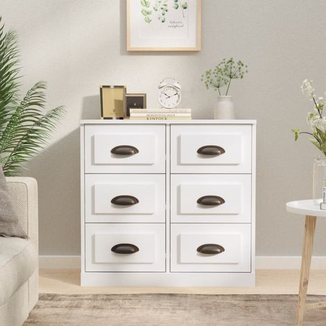 Sideboard High Gloss White 70x35.5x67.5 cm Engineered Wood vidaXL (1/5)