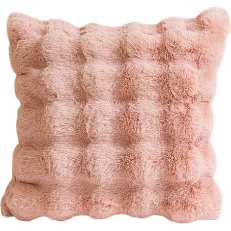 Funda de almohada de terciopelo suave, gruesa y de doble cara con bucles para sofá, oficina, hogar. (1/5)
