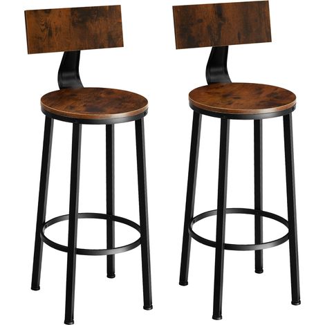 Lot de 2 tabourets bar en panneau aggloméré 73 cm bois clair