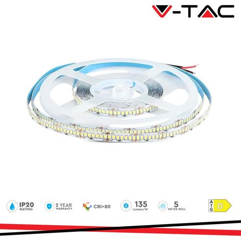 Striscia led v-tac 212601 vt-2835 238- 24v 6400k ip20-5 metri