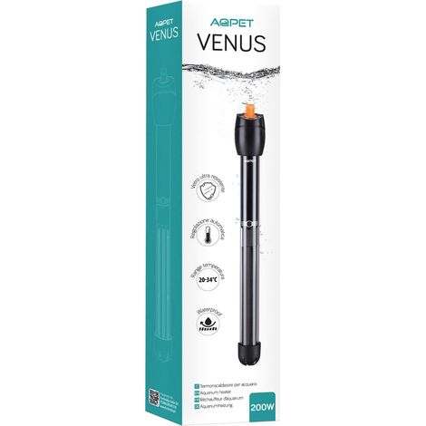 AQPET VENUS Riscaldatore Termoriscaldatore per Acquario in vetro Infrangibile Termostato regolabile, 200 Watt Lunghezza 36 cm (1/5)