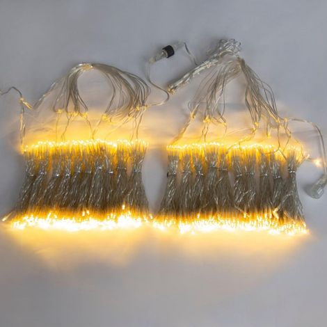 6m x 3m 600 LED Guirlande Lumineuse Mariage avec Transformateur, Timer, 8 Modes Étanche Rideau Lumineux Noël pour Pergola Jardin Extérieur Interieur Décorations - Blanc Chaud