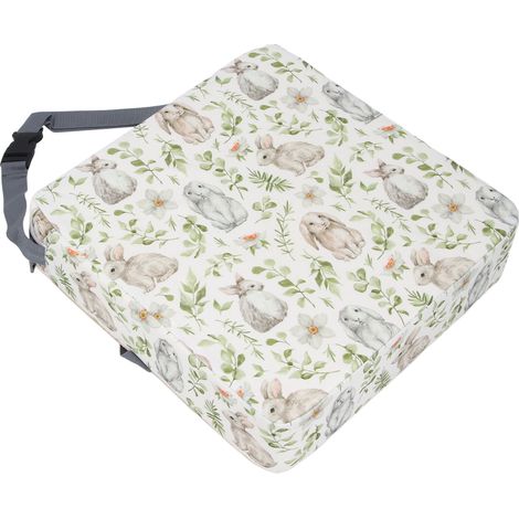 Coussin rehausseur pour enfant en bas âge, antidérapant, portable, rehausseur de hauteur, soutien ferme, amovible et lavable, motif lapin, pour chaise de cuisine. (1/5)