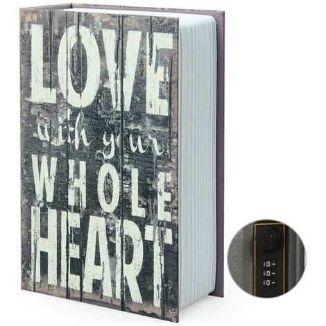 Boîte de Rangement pour Livre de détournement, Coffre-Fort Secret pour Dictionnaire avec Serrure/clé à Combinaison de sécurité (Combinaison, l'amour) (1/5)