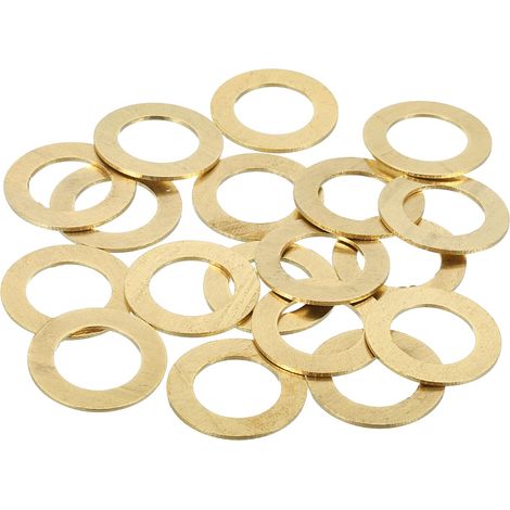 28Pcs Rondelle Métal Plate Laiton, Kit Rondelles Cuivre M12 D'Ecrasement Assortiment, 12mm ID, 20mm OD, 0.8mm Epaisseur Pour Boulons Vis, Construction (1/5)