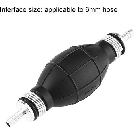 poire carburant 6mm Yctze Caoutchouc Aluminium Amorce Pompe Pompe À Carburant Ligne Main Amorce Ampoule Gaz Essence Pour Voiture Bateau Marine Hors-Bord (6mm). (1/4)