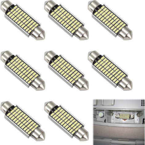 W5W LED Bulb 8 Pieces 12 V LED Car Interior Dome Boot Door Plate Light Bulb Kit for Car Roof Lights, Easy to Use, White Light (1/5)