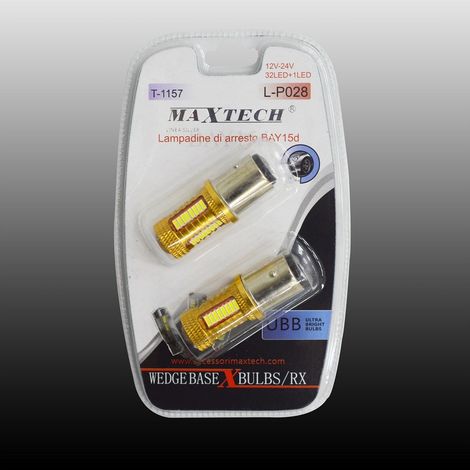 Trade Shop - GLÜHBIRNEN STOP BAY15D 12V-24V 32LED+1LED ULTRA-BRIGHT GLÜHBIRNEN MAXTECH L-P028 -