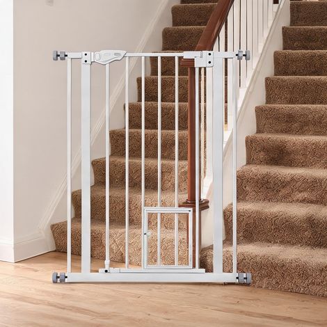 Barrière pour chien coloris blanc en acier 80 x 3,5 x 104,1 cm (1/5)