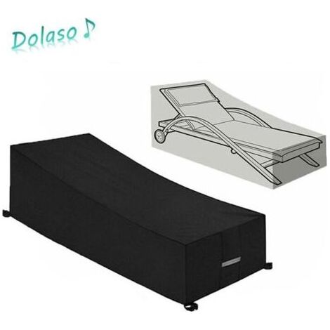 Housse de Protection Transat/Bain de - Imperméable & Anti-UV - Tissu Oxford 210D Renforcé - Taille 210x75x40/80cm - Noir (1/3)