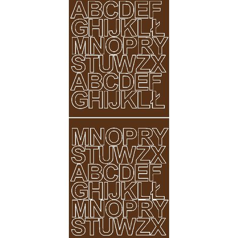 Letras autoadhesivas de 3,5 cm, color marrón brillante.