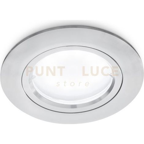 GFA312-  FARETTO TONDO D.7,8CM 1 LUCE ATTACCO GU10 COLORE ALLUMINIO IP44 DA INCASSO