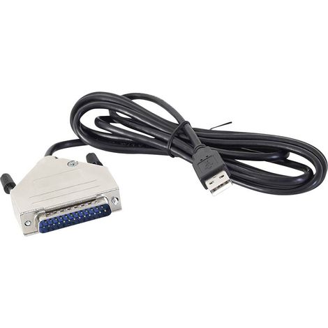 Joy-it 57CNCd25 Cavo controllo CNC Arduino [1x Spina A USB 1.1 - 1x Spina SUB-D a 25 poli] 1.50 m Nero