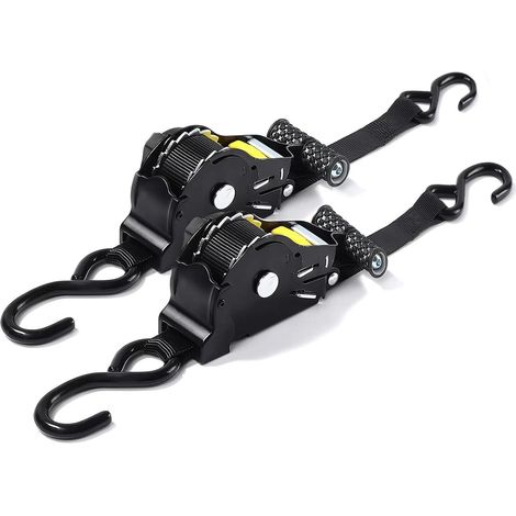automatische, einziehbare Ratschengurte 25 mm x 3,3 m mit Haken – EINNENFFER – 680 kg Zugfestigkeit, praktisch und einfach zu bedienen