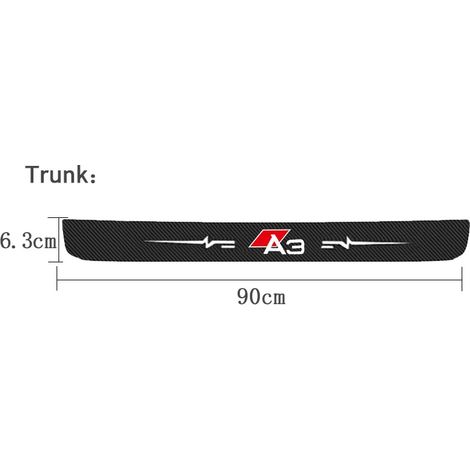 (1 pièce pour coffre) Autocollants de seuil de porte arrière de coffre pour Audi A3,logo,anti-rayures,décoratifs pour l'intérieur de la voiture (1/3)