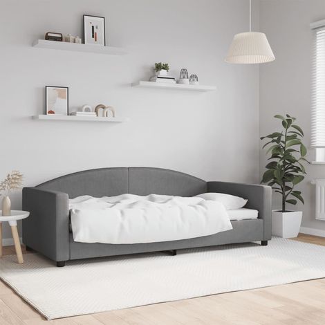 Day Bed without Mattress Dark Grey 90x190 cm Single Fabric vidaXL (1/5)
