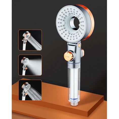 Pommeau de Douche Economie D'eau, Anti Calcaire Douchette avec Filtre, Haute Pression Pomme avec 3 Modes de Jet, SPA Pomme de Douche (1/5)