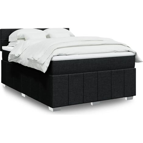 Boxspringbett mit Matratze Schwarz 160x200 cm Stoff