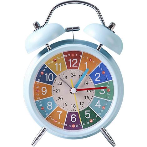 Réveil classique et puissant, deux modes de sonnerie, rétroéclairage, conçu spécifiquement pour les personnes malentendantes, élégante finition bleu mat. (1/5)