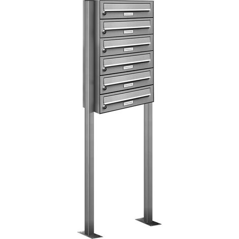 6er V2A Edelstahl Standbriefkasten Anlage Freistehend (1/5)