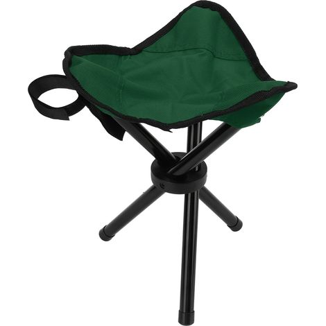 Tabouret Trépied de Camping Pliable Léger Portable pour Randonnée Chasse Pêche Voyage Vert