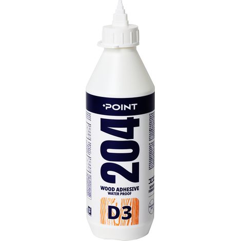 Colle à bois POINT 204 Wood Fix D3 – forte adhérence, séchage rapide, étanche – intérieur/extérieur – 500 ml.