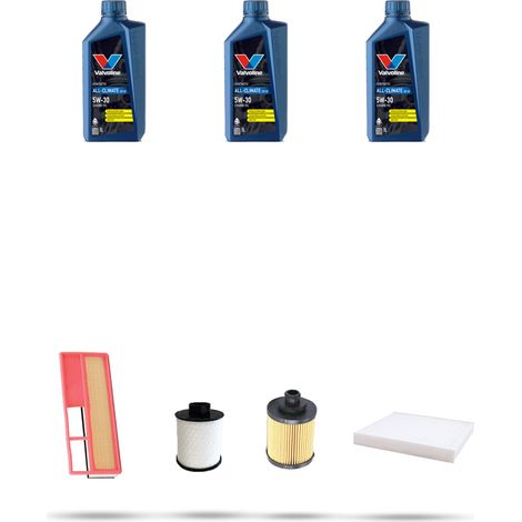 Kit tagliando 4 FILTRI e 3L OLIO compatibile con Fiat 500 1.3 JTD 55kw dal 2007