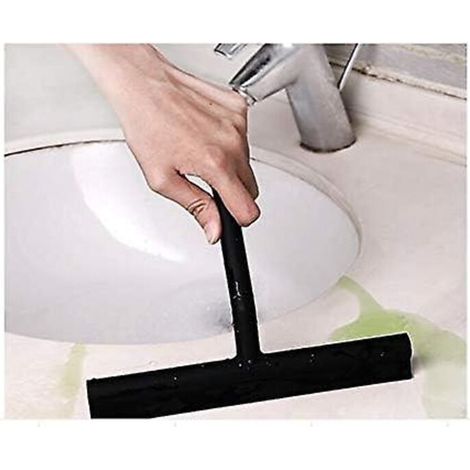 Raclette de douche en silicone avec crochet de suspension pour salle de bain et cuisine - Aucune installation requise (1/4)