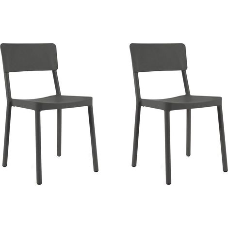 Set 2 sillas interior, exterior gris oscuro LISBOA Resol